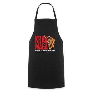 Krav Maga Tiger Sport Fighting Spirit - Cooking Apron - black - Front - AI Model Male 185 dark (185cm)