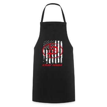 Krav Maga USA Drapeau Patriot - Tablier de cuisine - noir - Devant - AI Model Male 185 dark (185cm)