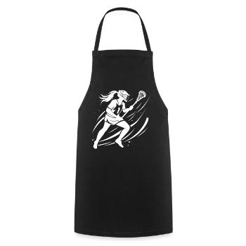 Lacrosse Mädchen - Kochschürze - Schwarz - Vorne - AI Model Male 185 dark (185cm)