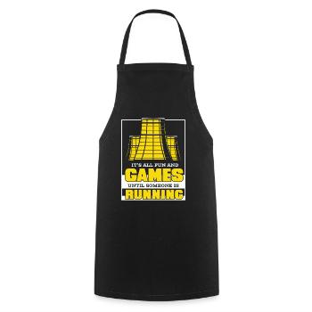 Until Someone Is Running Energy Uranium Nuclear - Cooking Apron - black - Front - AI Model Male 185 dark (185cm)