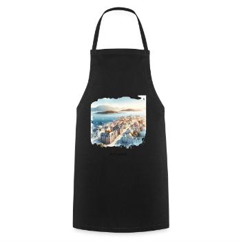 Ålesund City View Scandinavia Norway Summer - Cooking Apron - black - Front - AI Model Male 185 dark (185cm)