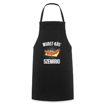 Saucisse Fromage Scénario Bratwurst Fromage Jeu de mots Fun - Tablier de cuisine - noir - Devant - AI Model Male 185 dark (185cm)
