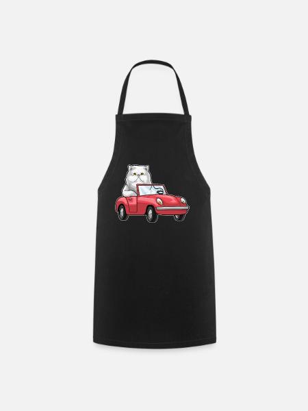 Persische Katze Auto - Kochschürze - Schwarz