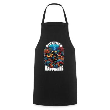 Scuba Diving Dive Into Happiness Loves Free Diving - Kochschürze - Schwarz - Vorne - AI Model Male 185 dark (185cm)