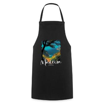 Madeira Island Portugal Vacation Souvenir Tours - Cooking Apron - black - Front - AI Model Male 185 dark (185cm)