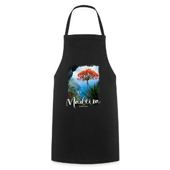 Madeira Island Portugal Vacation Souvenir Tours - Cooking Apron - black - Front - AI Model Male 185 dark (185cm)