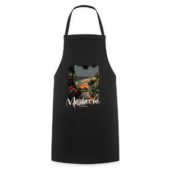 Madeira Island Portugal Vacation Souvenir Tours - Cooking Apron - black - Front - AI Model Male 185 dark (185cm)