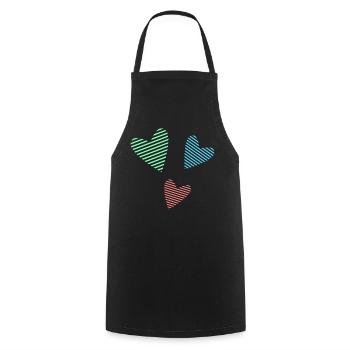 LIEBE. WEIHNACHTEN. VALENTINSTAG. PAAR. GERADE VERHEIRATET. - Kochschürze - Schwarz - Vorne - AI Model Male 185 dark (185cm)