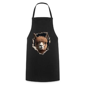 Funny Alpaca Alpaca Lover Cute Zoo Animals - Cooking Apron - black - Front - AI Model Male 185 dark (185cm)