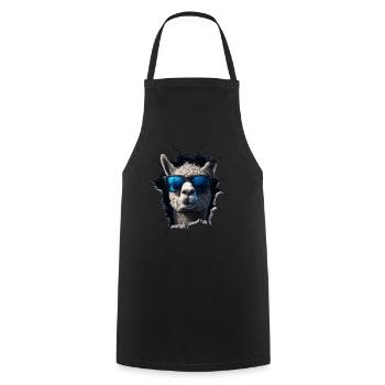 Funny Alpaca Alpaca Lover Cute Zoo Animals - Cooking Apron - black - Front - AI Model Male 185 dark (185cm)