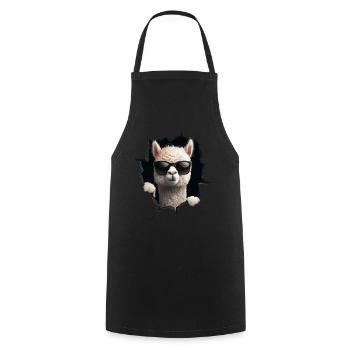 Funny Alpaca Alpaca Lover Cute Zoo Animals - Cooking Apron - black - Front - AI Model Male 185 dark (185cm)