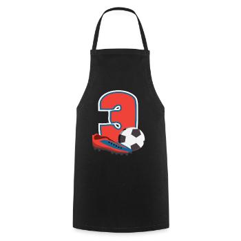 Football Birthday 3 Year Old Children's Birthday Party - Cooking Apron - black - Front - AI Model Male 185 dark (185cm)