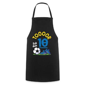 Goal Football I'm 10 Children's Birthday - Cooking Apron - black - Front - AI Model Male 185 dark (185cm)