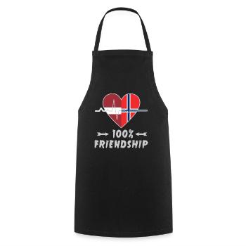 Latvia and Norway 100% friendship - Cooking Apron - black - Front - AI Model Male 185 dark (185cm)