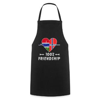 Gambia and Norway 100% friendship - Cooking Apron - black - Front - AI Model Male 185 dark (185cm)