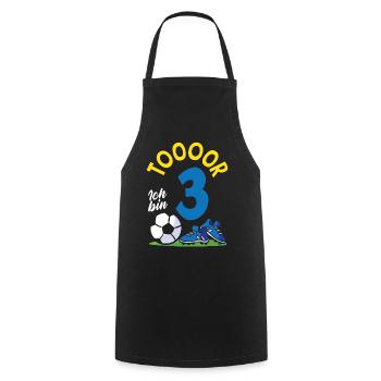 Goal Football I'm 3 Children's Birthday Party - Cooking Apron - black - Front - AI Model Male 185 dark (185cm)