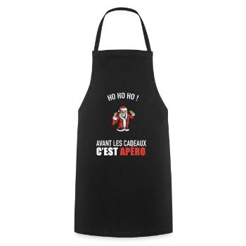 pull moche noël humour idée cadeau vêtement - Tablier de cuisine - noir - Devant - AI Model Male 185 dark (185cm)