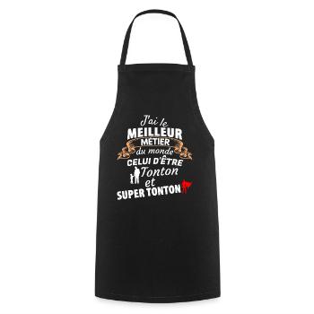 Citation Humoristique pour Professionnels - Tablier de cuisine - noir - Devant - AI Model Male 185 dark (185cm)