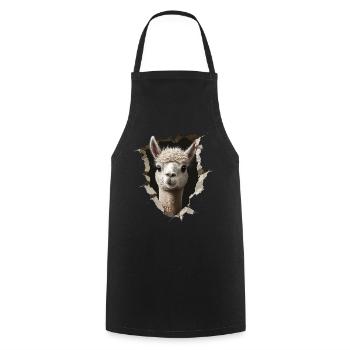 Funny Alpaca Alpaca Lover Cute Zoo Animals - Cooking Apron - black - Front - AI Model Male 185 dark (185cm)