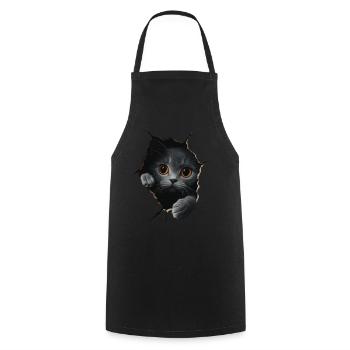 Funny Cats Cat Owner Cute Cat Pet - Cooking Apron - black - Front - AI Model Male 185 dark (185cm)