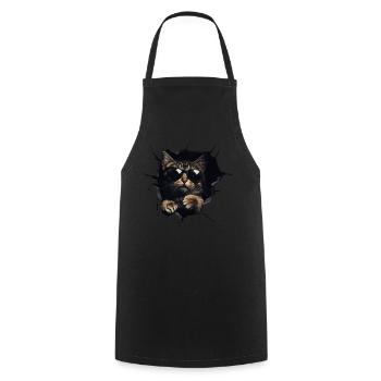 Funny Cats Cat Owner Cute Cat Pet - Cooking Apron - black - Front - AI Model Male 185 dark (185cm)