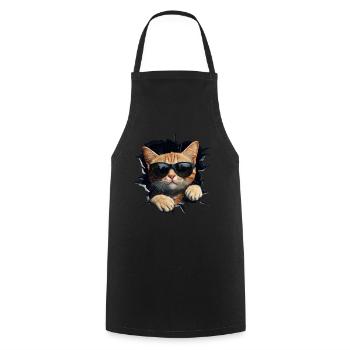 Funny Cats Cat Owner Cute Cat Pet - Cooking Apron - black - Front - AI Model Male 185 dark (185cm)