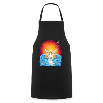 Angel Sunset Sea Waves Nature - Cooking Apron - black - Front - AI Model Male 185 dark (185cm)