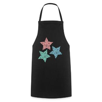STAR. STARS. CHRISTMAS. CHRISTMAS ISLAND. NEW YEAR'S DAY - Cooking Apron - black - Front - AI Model Male 185 dark (185cm)