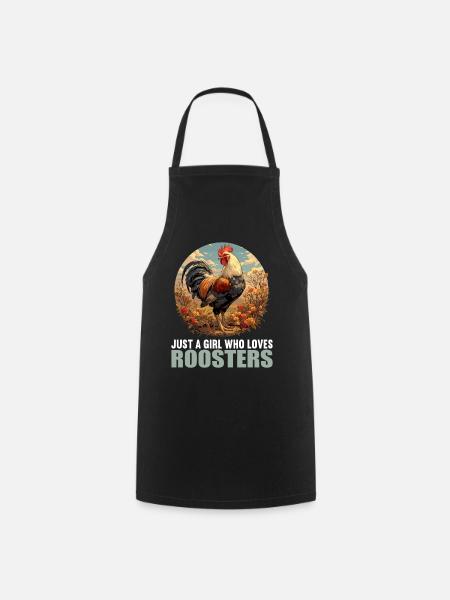 Rooster Hähne Hahn - Kochschürze - Schwarz