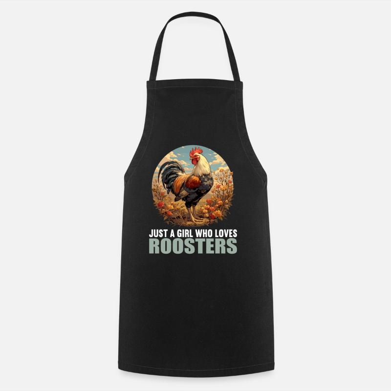 Rooster Hähne Hahn - Kochschürze - Schwarz