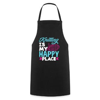 Le tricot est mon endroit préféré - Tablier de cuisine - noir - Devant - AI Model Male 185 dark (185cm)
