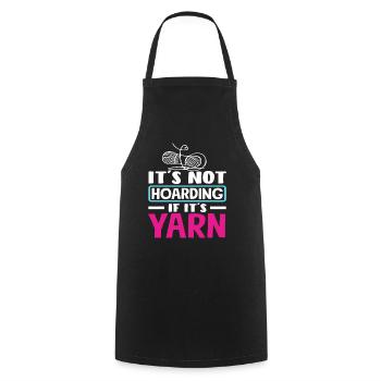 It's not collecting when it's knitting yarn - Cooking Apron - black - Front - AI Model Male 185 dark (185cm)