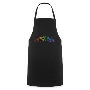 Motocross LGBT Rainbow Racing Supermoto - Cooking Apron - black - Front - AI Model Male 185 dark (185cm)