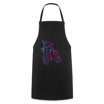 Motorcycle Racing Supermoto Riders Motocross - Cooking Apron - black - Front - AI Model Male 185 dark (185cm)
