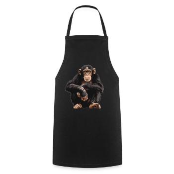 Chimpanzee Schimpansen Schimpanse - Kochschürze - Schwarz - Vorne - AI Model Male 185 dark (185cm)