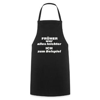 FRÜHER WAR ALLES LEICHTER - Kochschürze - Schwarz - Vorne - AI Model Male 185 dark (185cm)