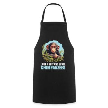 Chimpanzee Schimpansen Schimpanse - Kochschürze - Schwarz - Vorne - AI Model Male 185 dark (185cm)
