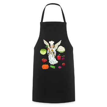 himmlisch Kochkunst Gastgeber Kochen Köche Koch - Kochschürze - Schwarz - Vorne - AI Model Male 185 dark (185cm)