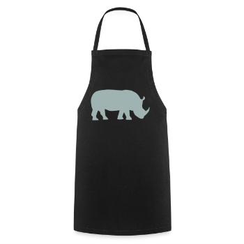 Rhinoceros - Cooking Apron - black - Front - AI Model Male 185 dark (185cm)
