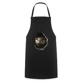 Funny Otter Otter Lover Cute Otter Zoo - Cooking Apron - black - Front - AI Model Male 185 dark (185cm)