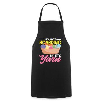 Knitting No Collecting, Just Yarn Love Fern Wool - Cooking Apron - black - Front - AI Model Male 185 dark (185cm)