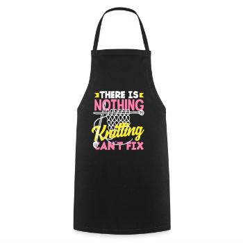 Le tricot peut tout arranger - Tablier de cuisine - noir - Devant - AI Model Male 185 dark (185cm)