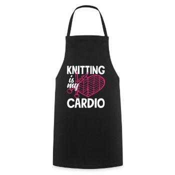 Le tricot est ma passion cardio - Tablier de cuisine - noir - Devant - AI Model Male 185 dark (185cm)