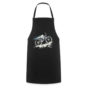 Mountainbiking Illustration - Kochschürze - Schwarz - Vorne - AI Model Male 185 dark (185cm)