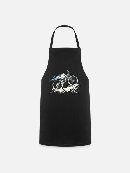 Mountainbiking Illustration - Kochschürze - Schwarz