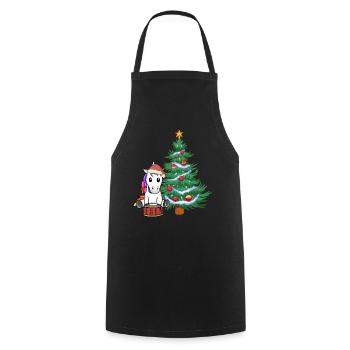 Unicorn Xmas Christmas Christmas Unicorns - Cooking Apron - black - Front - AI Model Male 185 dark (185cm)