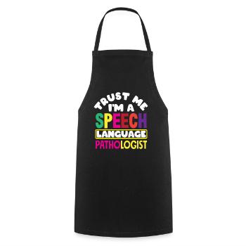 Trust me, I'm a speech therapist - Cooking Apron - black - Front - AI Model Male 185 dark (185cm)
