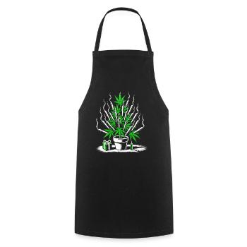 Joint Weed Tree – Design Créatif de Vacances au Cannabis - Tablier de cuisine - noir - Devant - AI Model Male 185 dark (185cm)