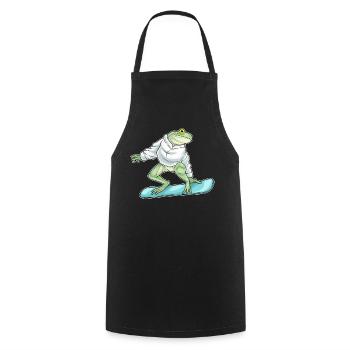 Frog Snowboarder Snowboard - Cooking Apron - black - Front - AI Model Male 185 dark (185cm)