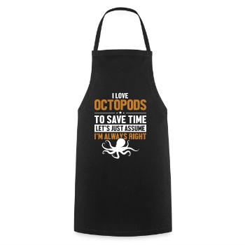 Amateur d’octopodes Supposons que j’aie raison Octopoda - Tablier de cuisine - noir - Devant - AI Model Male 185 dark (185cm)
